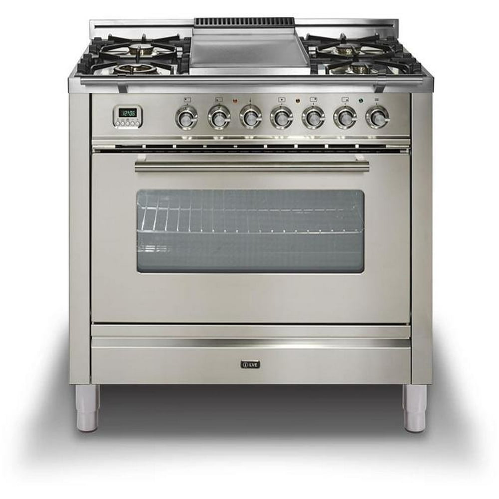 Ilve UPW90FDVGGIXLP Professional Plus Series 36 Inch Gas Convection