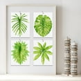 thumbnail image 2 of PixonSign Frameless Wall Art Adhesive Canvas Poster Set of 4 Vibrant Green Tropical Plant Leaf Prints Nature Wilderness Leaves Digital Modern Art Decorative Classic Home Decor - 11"x14", 2 of 5