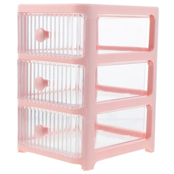 SEWCHICS storage for desk desk organizer Pink Makeup Box Multi-layered 1Pack