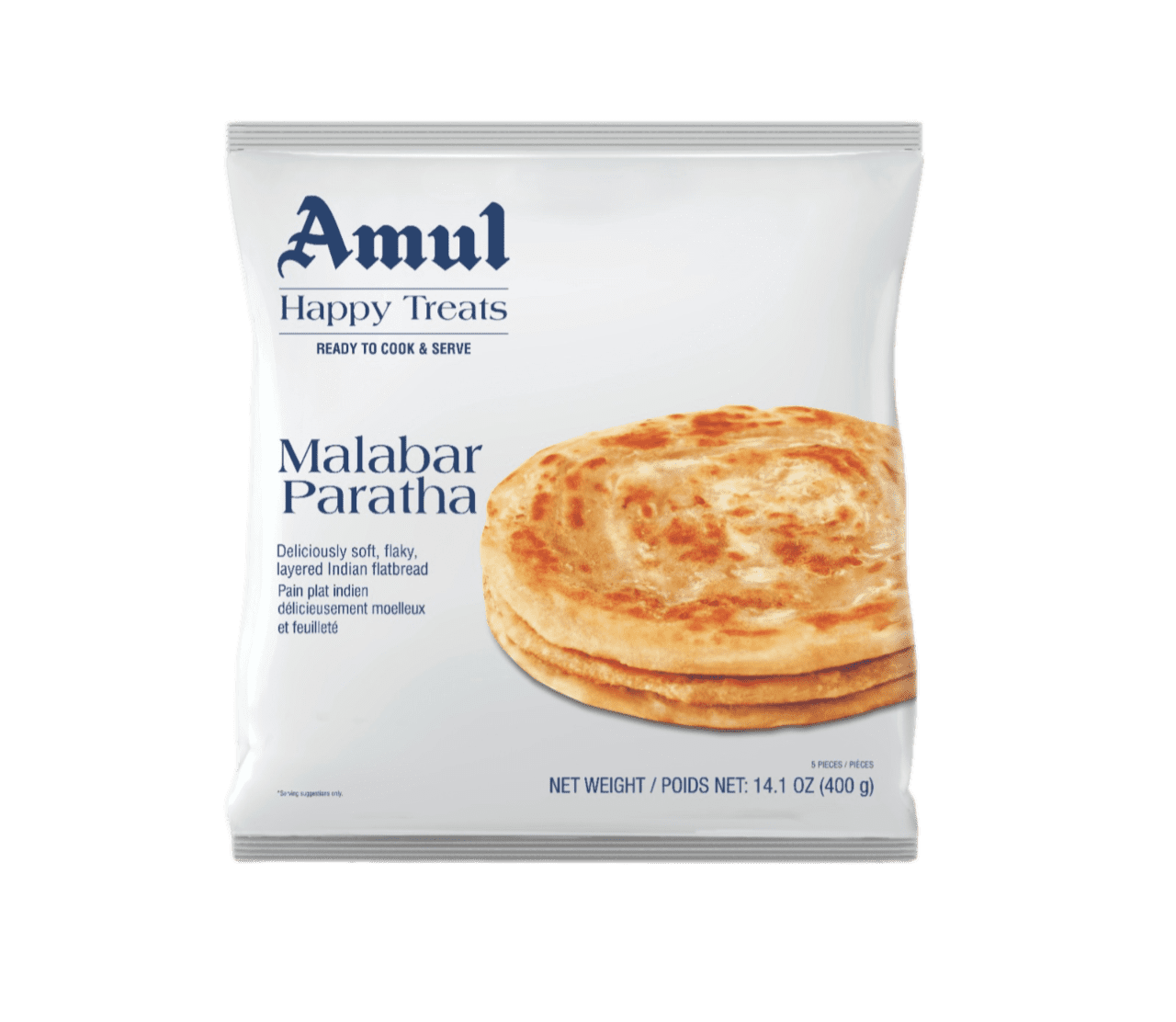 Amul Malabar Paratha 400g, Deliciously soft, flaky layered indian flatbread