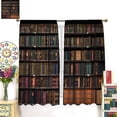 thumbnail image 3 of Room Darkening and Shading Curtains, Retro Bookshelf Curtains, Library Bookshelf Books Neatly Arranged Printed Curtains, Kitchen Bedroom Decoration Curtains, Living Room Curtain Set, 42x54 Inches, 3 of 6