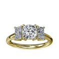 thumbnail image 1 of 1.20 Carat Excellent Cushion Cut Real Diamond Latest Design Three Stone Engagement Ring for Ladies Solid 14K Yellow Gold Size 7.5, 1 of 1