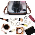 thumbnail image 6 of Snowy Black Cat Glow Vintage Crossbody Bag For Women Medium Leather Hobo Bags Shoulder Bag Classic City Leather Satchels, 6 of 8