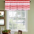 thumbnail image 4 of Red Pink Striped Valances for Windows, Decorative Rod Pocket Window Valance Curtains, Farmhouse Stripes Simple Art Short Curtain Drapes for Kitchen/Bathroom/Living Room, 2 Panels, 42" W x 18" L, 4 of 8