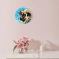 thumbnail image 3 of 12 Inch Wall Clock Battery Operated Silent Clock Decorative for Office, Kitchen, Outdoor, Living Room，Cute Cartoon Pug Dog with Backpack Blue Illustration, 3 of 5