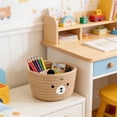 thumbnail image 1 of Woven Rope Storage Basket | Nursery Organizer | Foldable Cow Design with Ear Handles | Small Gift Basket for Baby Shower | Blanket Towel Holder for Desktop Bookshelf, 1 of 6