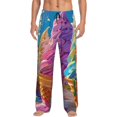 thumbnail image 2 of Picia Rainbow Melting Ice Cream Mens Soft Woven Cotton Elastic Waistband Sleep Pajama Pant Lounge Sleep Pant With Pockets And Drawstring-Medium, 2 of 9