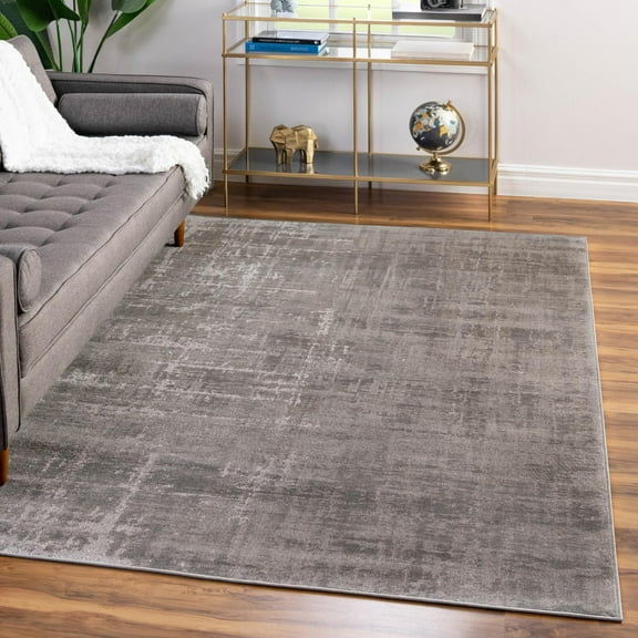 Unique Loom Valencia Collection Area Rug - Seville (5' 3" x 8' Rectangle Gray/Ivory)