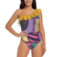 thumbnail image 5 of Patchwork Ragdoll Maillot de Bain une Pièce Imprimé pour Femmes Sexy Dos Nu Col en V Tenue de Plage d'Été Sally Patchwork Ed, 5 of 5
