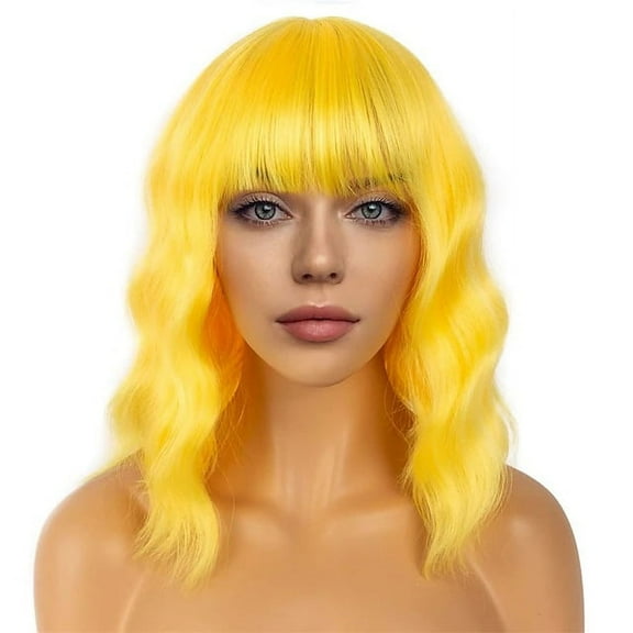Zhuge Wig Curly Hair Wave Medium Temperament Wig Headgear,11.8in，A101