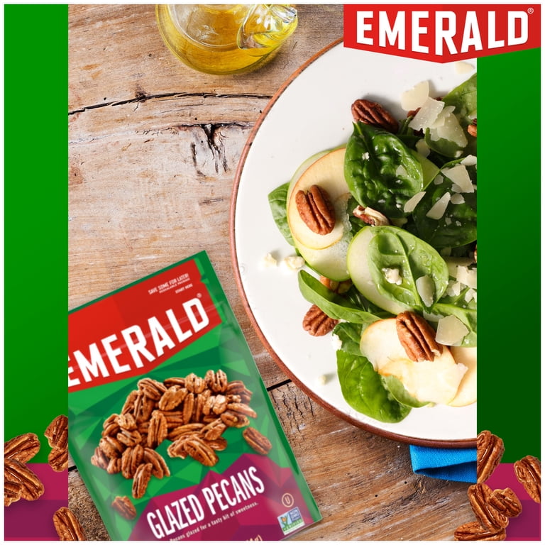 Emerald Glazed Pecans 5 oz Resealable Bag Crunchy Sweet Pecan