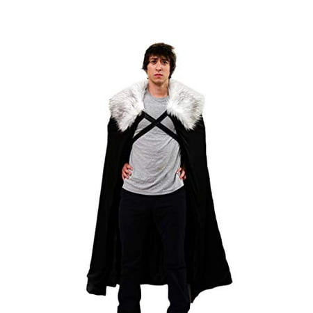 Encore Costumes Game of Thrones Costume Cloak Inspired Jon Snow Costume Cape from GOT for Men Cosplay (Large, Grey