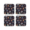 thumbnail image 2 of Balery 4 Pcs Mushroom Doodleleather Coasters Set, Drink Table Cup Coasters For Living Room Kitchen Coffee Decor, 2 of 9