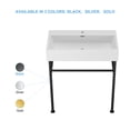 thumbnail image 6 of Kichae 30"x17"x5.7" White Console Sink Ceramic Bathroom Vanity Pedestal Sinks with Black Stainless Pedestal, 6 of 7