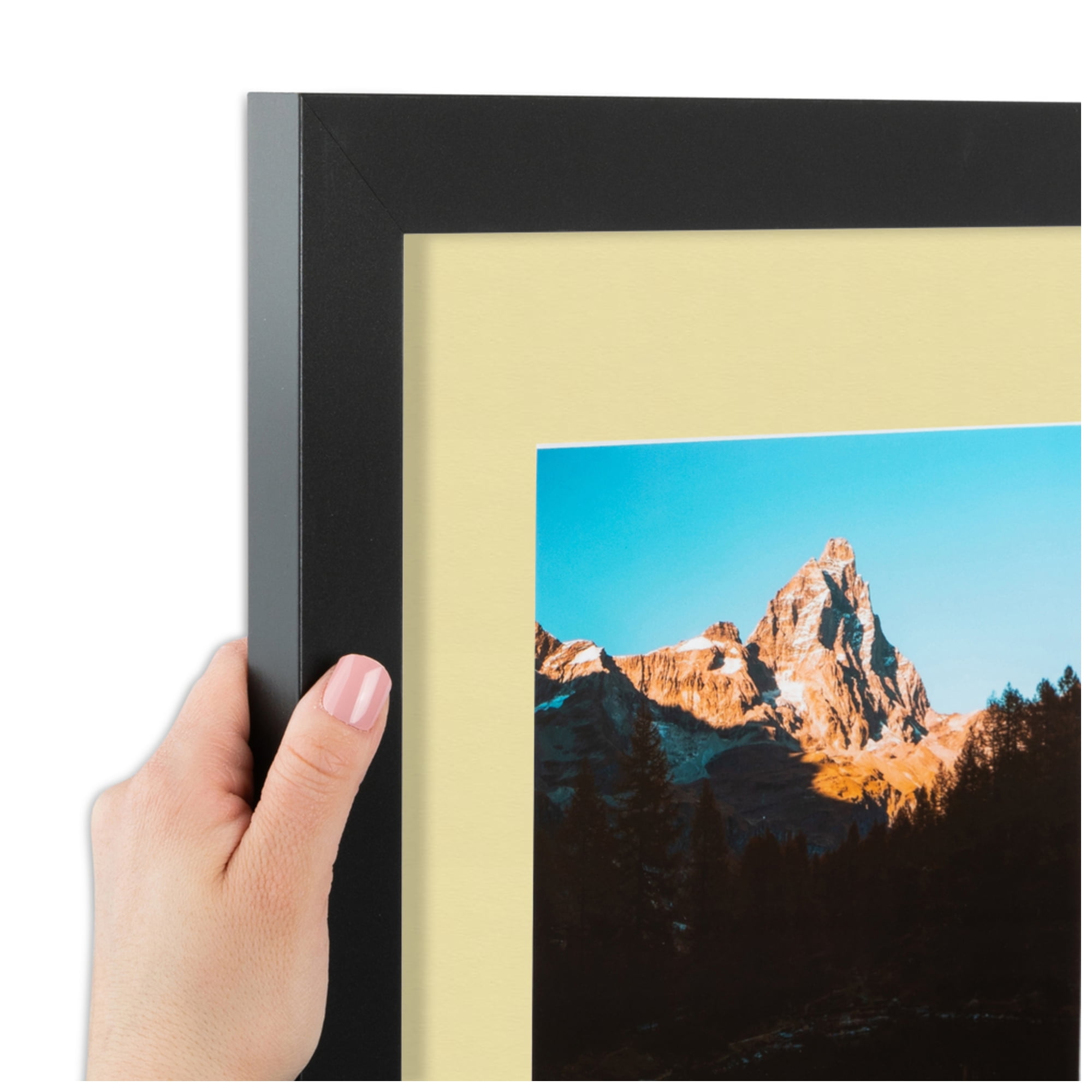 ArtToFrames Collage Photo Picture Frame with 3 - 8x10" Openings, Framed in Black with Buttercup and Black Mats (CDM-3926-5767)