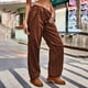 thumbnail image 2 of Pantalones Cargo Y2K de cintura baja con cordón para mujer, pantalones de pierna ancha Hippie holgados con bolsillos, ropa de calle Vintage coreana, pantalones de chándal, 2 of 4