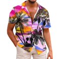thumbnail image 1 of Hawaiian Shirt For Men Casual Fashion Summer Short Sleeve Buttons Printed T Shirt Top L, 1 of 5