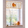 thumbnail image 4 of Valances for Windows Give Thanks Pumpkin Maple Leaves Border Rod Pocket Cafe Window Treatments Valance Curtains for Kitchen Bathroom Laundry Basement Windows 42"x18", 4 of 6