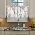 thumbnail image 5 of Coolnut Floral Kitchen Curtains 2 Panels, UV Protected Tier Curtains Half Window Curtains Kitchen Tiers for Guest Room Bathroom Sink Laundry Room Basement,24 x 27 Inch, 5 of 6