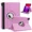 Pink, variant on Universal For Apple iPad Mini 1/mini 2/Mini 3 Leather Smart Case 360 ° Rotating Stand Cover