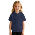 thumbnail image 3 of SUYIDA Kids Short Sleeve Hoodies Casual Lightweight Sweatshirt with Pocket Back to School for Boys Girls Everyday Play Comfortable Hoodie, 3 of 6