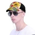thumbnail image 4 of Disketp Sunflower Cornflower Poppy Print Trucker Hat Men Women - Mesh Baseball SnapBack Cap, 4 of 7