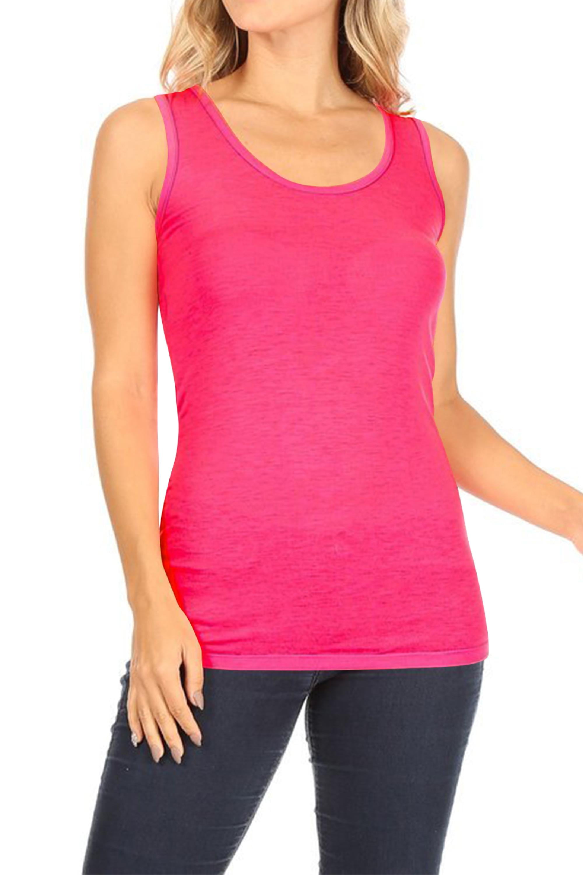 Women's Lightweight Casual Sleeveless Scoop Neck Solid Basic Camisole Tank Top