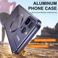thumbnail image 2 of Case for iPhone 15 Pro Max, with Alloy Camera Invisible Stand [Compatible with MagSafe] Drop Protection Magnetic Absorption Metal Bumper and Back Acrylic Cover for iPhone 15 Pro Max, Silver, 2 of 8