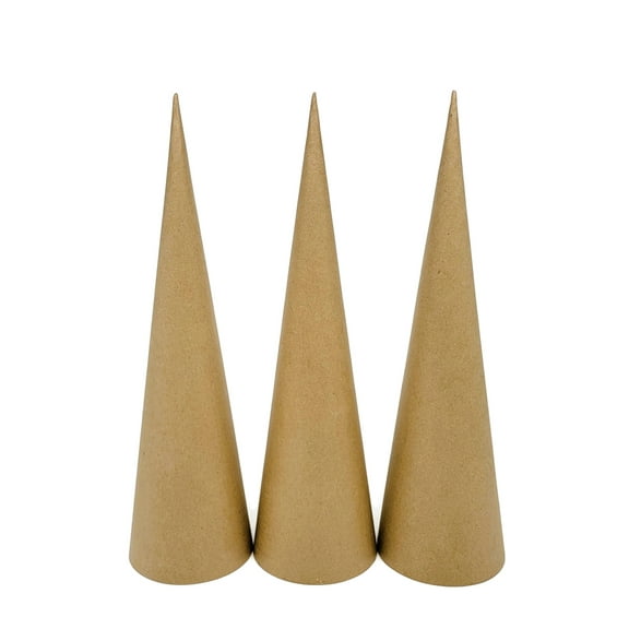 Paper Mache Cone Open Bottom 17.87X5 in. Set of 3 (X-Large)