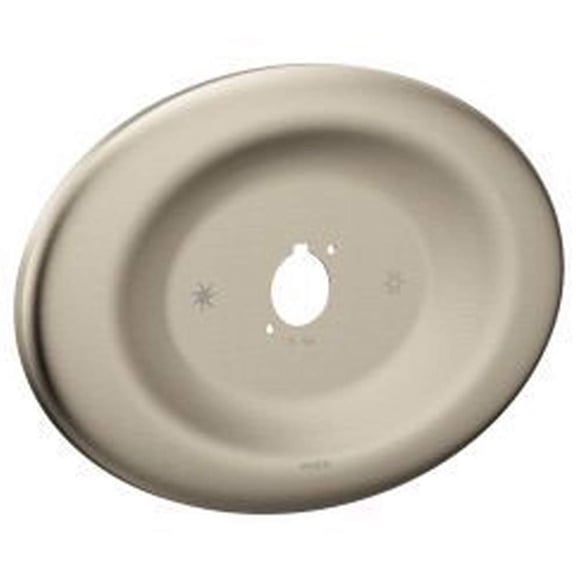 Moen Plaque de Recouvrement en Nickel Brossé pour Cuve/douche à Deux et Trois Poignées, Convient à une Baignoire/douche à 1 Poignée avec Écusson de 7 Pouces, 178755BN