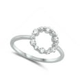 thumbnail image 4 of Clear Cubic Zirconia Studded Open Circle Ring .925 Sterling Silver Band White Jewelry Female Size 5, 4 of 4