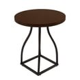 thumbnail image 2 of Mesa decorativa Benjara Tior, superficie redonda de madera laminada de 20 pulgadas, base de metal, marrón y negro, 2 of 5