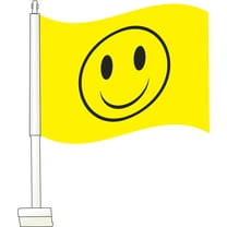 SSWBasics Window Clip On Flag - Smiley Face - 14 3/4"W x 11"H - Set of 2