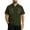 Army Green, variant on GrmtClth Men's Casual Dual Pocket Polo Shirt Textured Short Sleeve Button Placket Top for Daily Wear White XL
