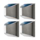 thumbnail image 1 of 4pcs Stainless Steel Solar Powered Outdoor Fence Wall Lamp Waterproof for Graden Yard Landscape (Silver), 1 of 3