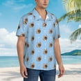 thumbnail image 5 of Daiia Brown French Bulldog Hawaiian Shirt for Men Gentle Cotton Regular Short Sleeve Casual-Large, 5 of 9