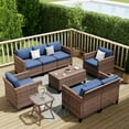 thumbnail image 6 of ELPOSUN Patio Furniture 9 Pieces Rocking Swivel Chairs,Wicker Rattan Outdoor Sectional Sofa Sets, Rattan Conversation Set with Storage Table for Backyard, Poolside, Navy（Include Waterproof Covers ）, 6 of 11