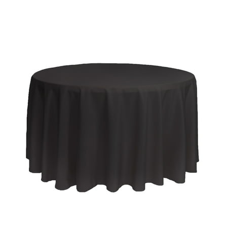 

Your Chair Covers - 108 Inch Round Polyester Tablecloth Black