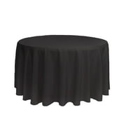 Your Chair Covers - 108 Inch Round Polyester Tablecloth Black