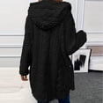 thumbnail image 4 of Tiweut Leisure Fleece Jackets for Womens Solid Color Long Sleeve Hooded Button Cardigan Cozy Coat Blouses Black,M, 4 of 9