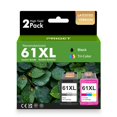 thumbnail image 1 of Cartucho de tinta PRIGET 61XL negro y tricolor, paquete de 2, 1 of 6