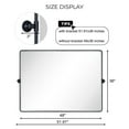thumbnail image 3 of 48x36'' Farmhouse Black Metal Framed Pivot Rectangle Bathroom Mirror Rounded Rectangular Tilting Beveled Vanity Mirrors, 3 of 8