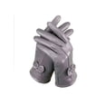 thumbnail image 2 of Women's Leather Gloves Winter Warm Genuine Lambskin Windproof PU Glove "Gray", 2 of 5