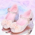 thumbnail image 3 of SXcggal Girls' Shoes Spring And Autumn Children's High Heels Fashionable And Versatile Single Shoes Little Girls' Crystal Shoes Breathable Lightweight Cozy Girls Shoes, 3 of 5