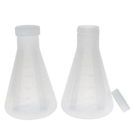 Laboratory Graduated Plastic Conical Flask, Measurable, Smooth Thick Wall, 4 Bottles of 250Ml