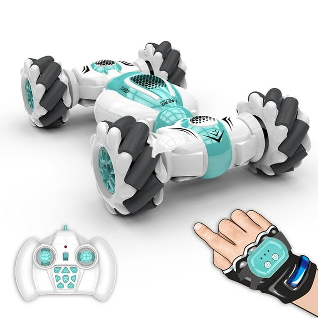 PENGXIANG RC RC Stunt Car 2.4GHz 4WD Remote Control Car Watch Gesture Sensor Car Deformable All-Terrain Off Road Car with 360° Flips and Double Sided Rotating Electric Toy Car for Bo