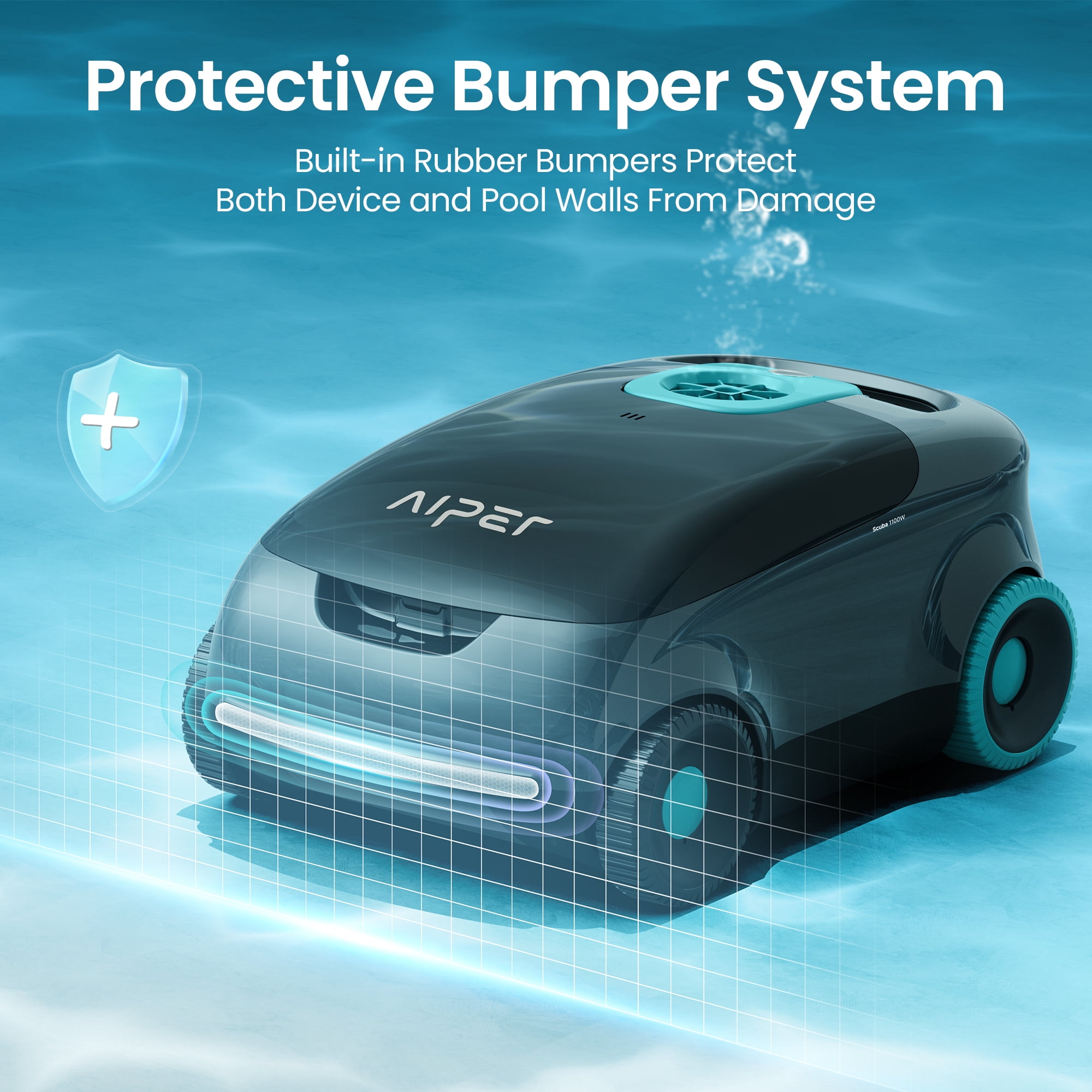 Aiper Scuba 1100W Cordless Robotic Pool Cleaner for Above-ground and Flat-floored In-ground Pools