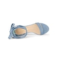 thumbnail image 4 of BLISSFUL STEP Women's Opened Toe Block Heel Lace up Dress Sandals Blue Haze 6.5, 4 of 7