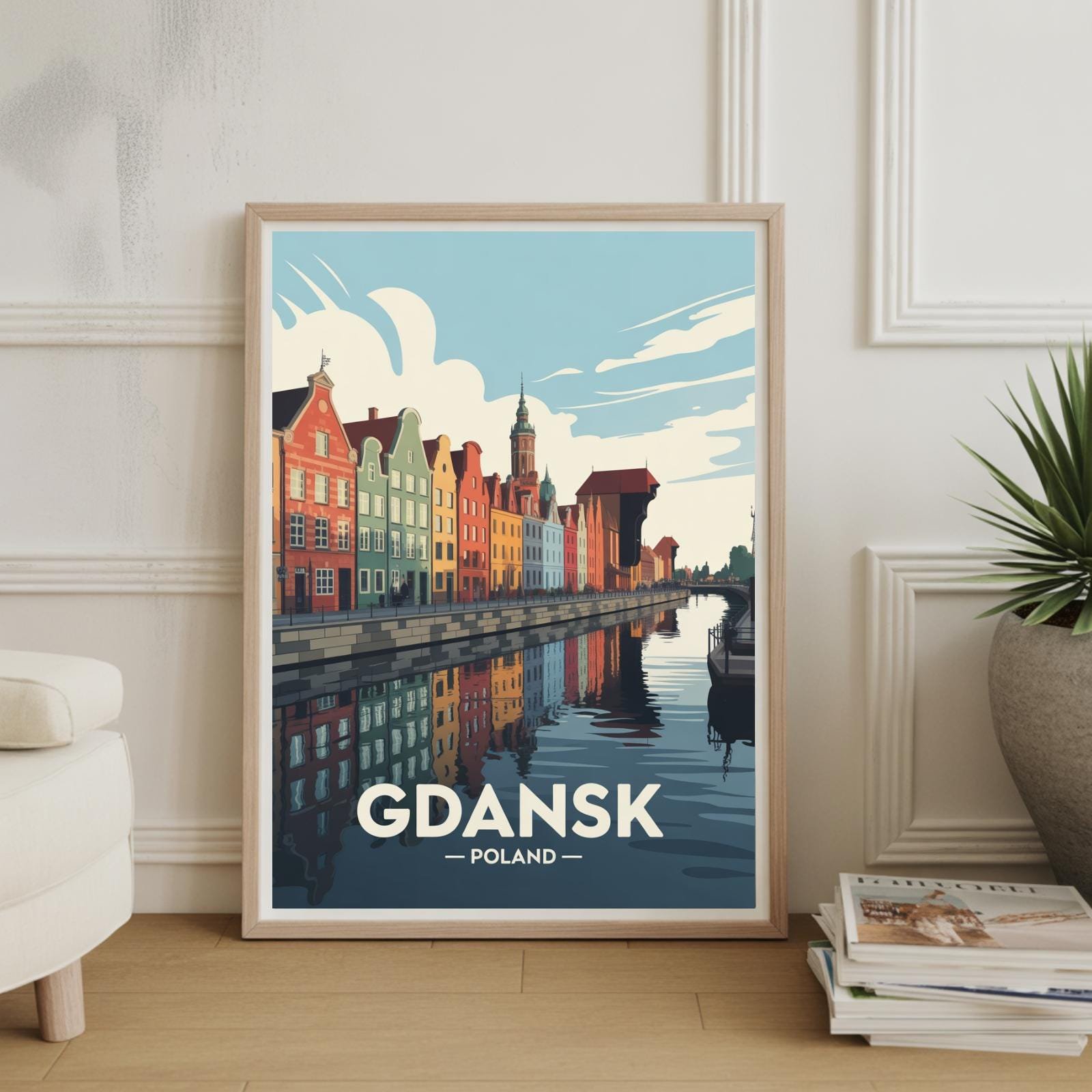 Gdansk Travel Poster, Polish Baltic Coast Poster , Poster Print Only