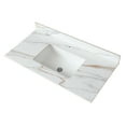 thumbnail image 4 of 43 Inch Marble Vanity Top, Bathroom Vanity Top with Undermount Rectangular Middle Sink and 4" Height Backsplash, Pre-Drilled Faucet Hole Vanity Top, 4 of 9